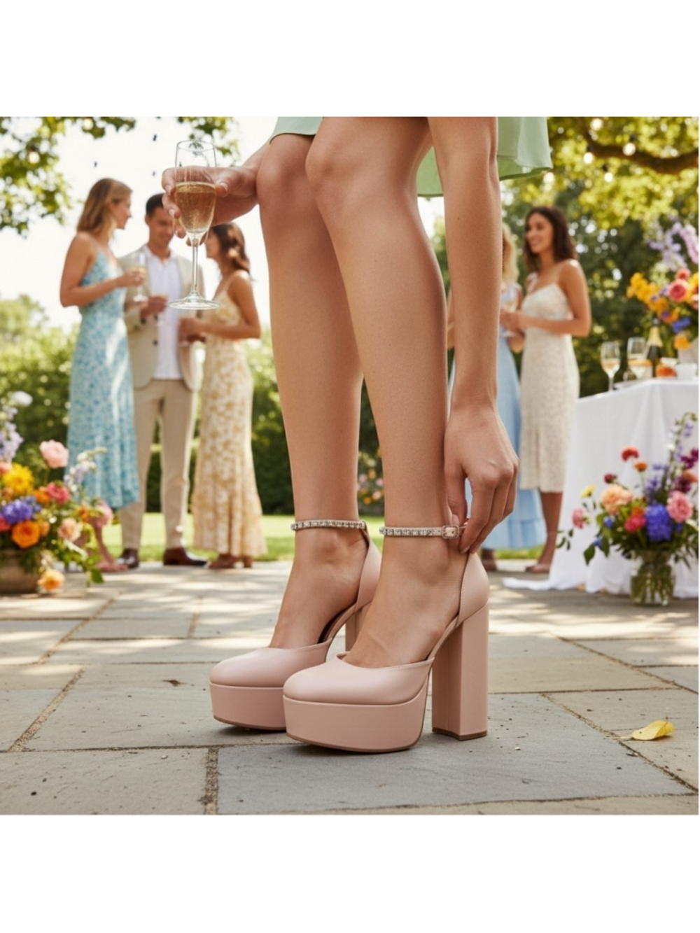 Steve Madden Bangle LEATHER D'Orsay Block Pump Heels Sandals 10 M Blush Pink